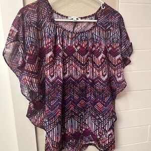 Notations Purple Multi Colored Top